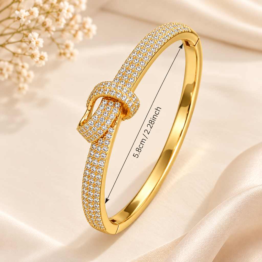 Aurelia Zirconia Knot Gold Plated Bracelet