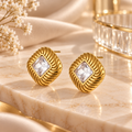 Aurelia Sculpted Gold Hoop Earrings – 18K Gold Waterproof