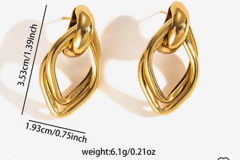 Celeste Intertwined Gold Drop Earrings | Waterproof Statement Earrings Australia | Aurelia Co.