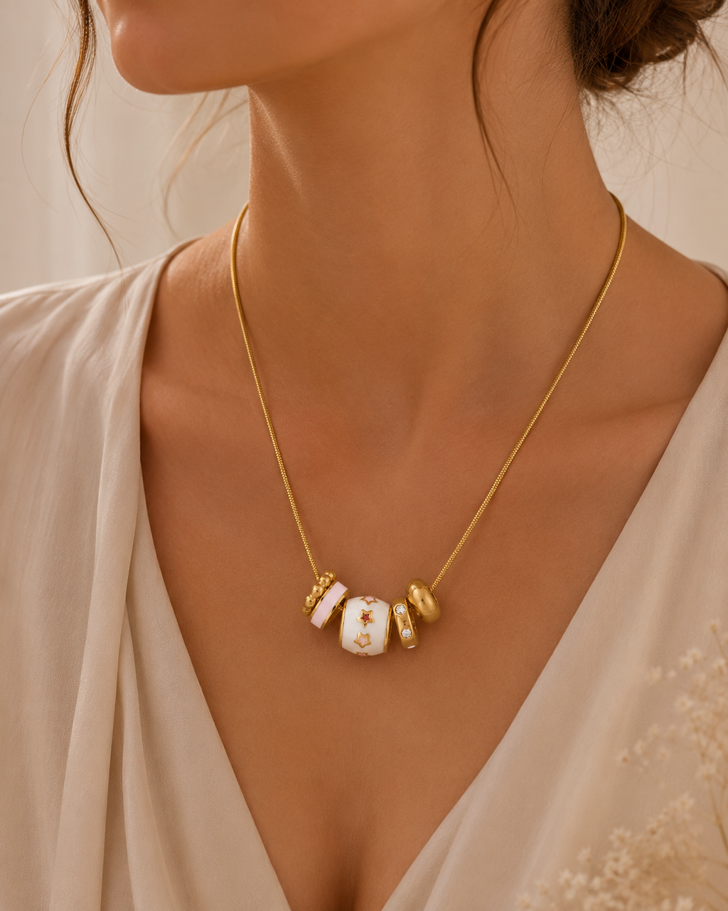 Celestia Charm Necklace | Waterproof Gold Charm Necklace | Aurelia Co Australia
