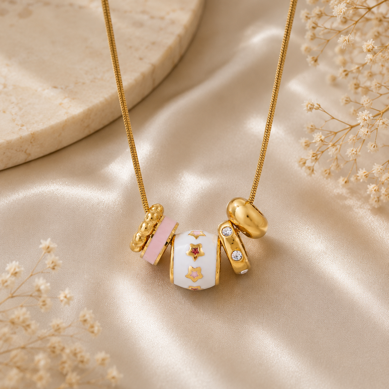 Celestia Charm Necklace | Waterproof Gold Charm Necklace | Aurelia Co Australia