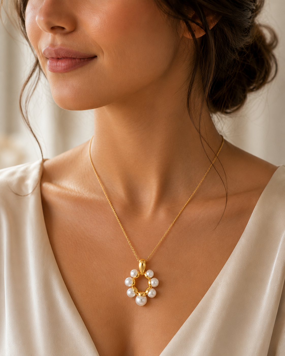 Elara Pearl Wreath Necklace | 18K Gold Pearl Necklace Australia