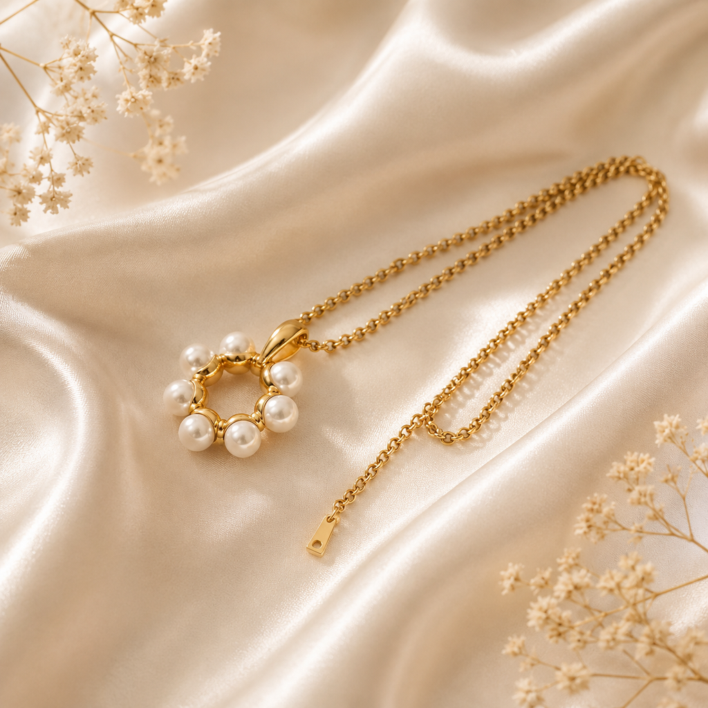 Elara Pearl Wreath Necklace | 18K Gold Pearl Necklace Australia