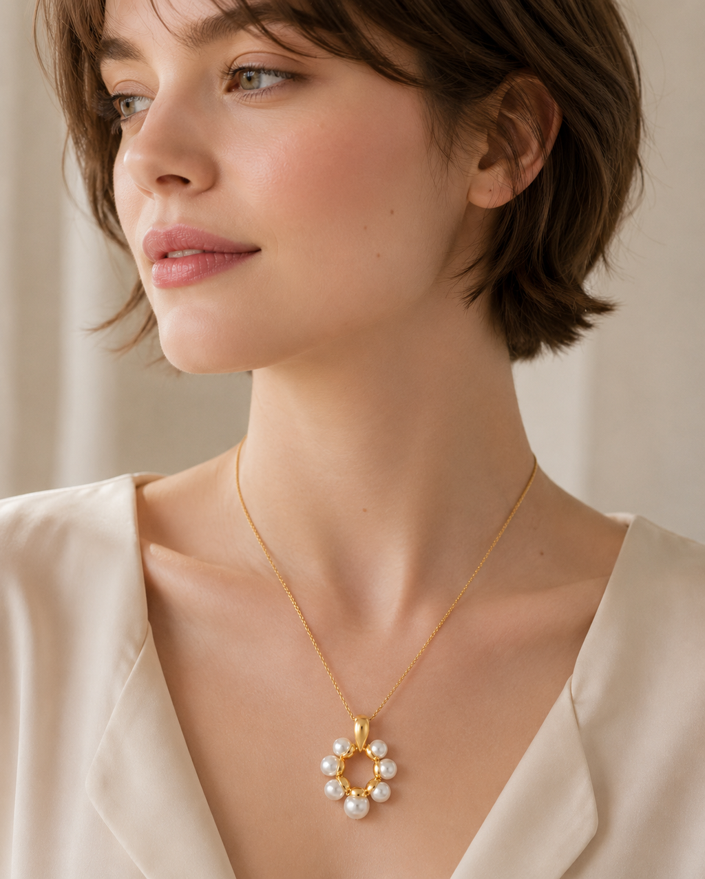 Elara Pearl Wreath Necklace | 18K Gold Pearl Necklace Australia