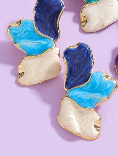 Ocean Petal Abstract Drop Earrings