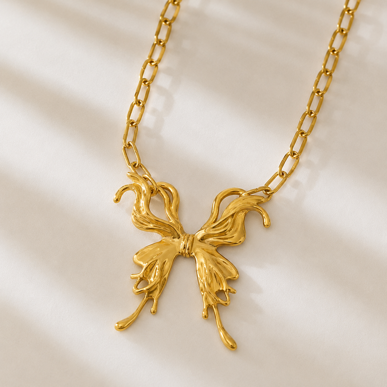Exaggerated Leaf Flower Bow Knot Necklace  | Waterproof | Aurelia Co.