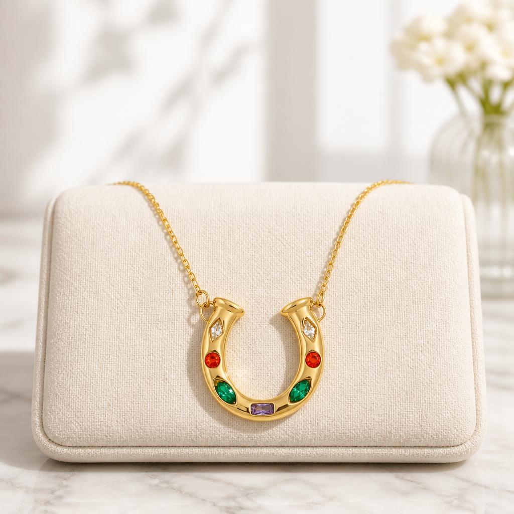 Fortuna Horseshoe Necklace – Gold | Waterproof Gold Necklace | Aurelia Co Australia
