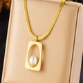 Pearl On Snake Pendant Necklace