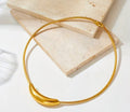 Gold Cable Arc Necklace