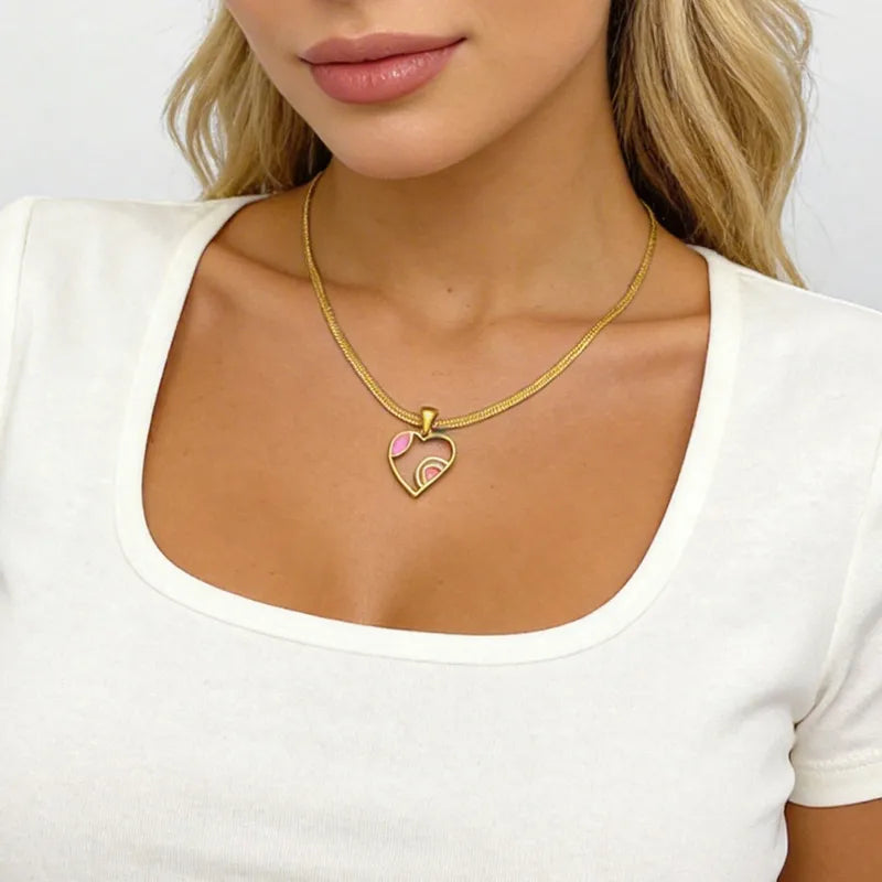 Heart Shaped Pendant Necklace | Waterproof