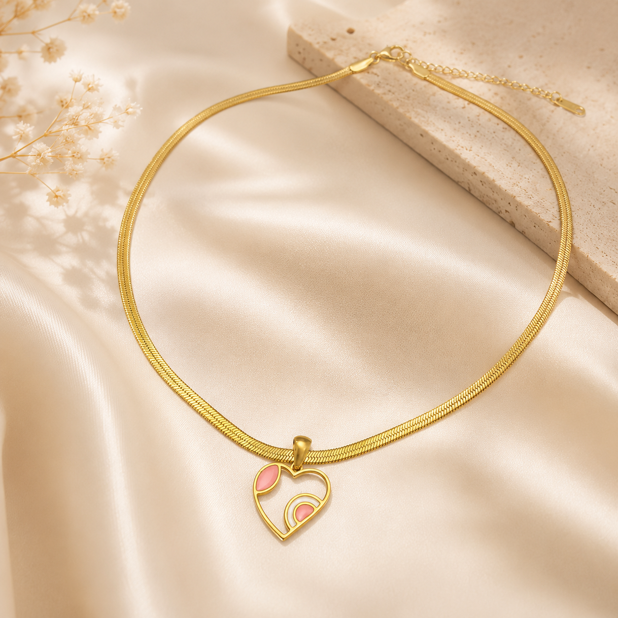 Heart Shaped Pendant Necklace | Waterproof