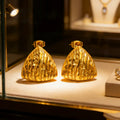 Aurora Gold Sculpted Statement Earrings | Waterproof Textured Gold Stud Earrings