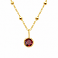 Birthstone January Red Stone Gold Pendant Necklace