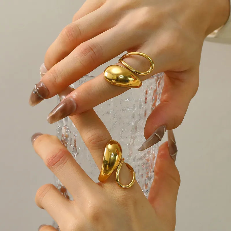 Luna Curve Eclipse Gold Plated Ring