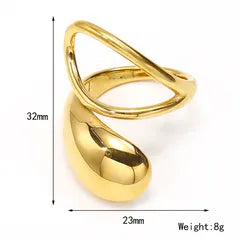 Luna Curve Eclipse Gold Plated Ring