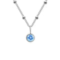 Birthstone March Light Blue Pendant Silver Necklace