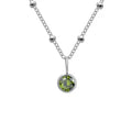 Birthstone August Light Green-Silver Pendant Necklace
