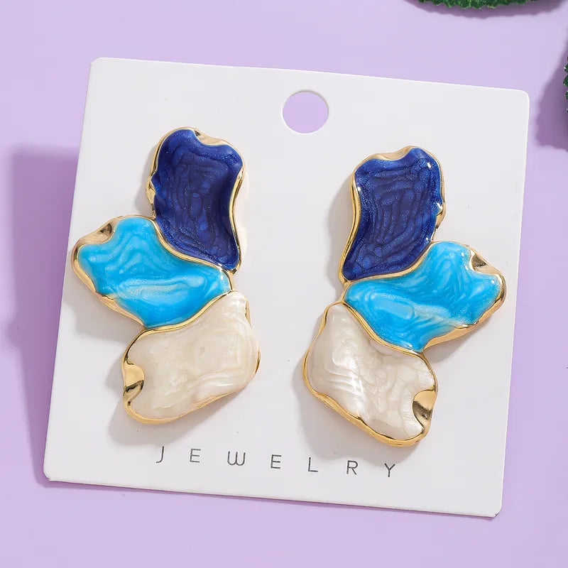 Ocean Petal Abstract Drop Earrings