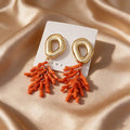 Orange Ocean Tropical Acrylic Earrings