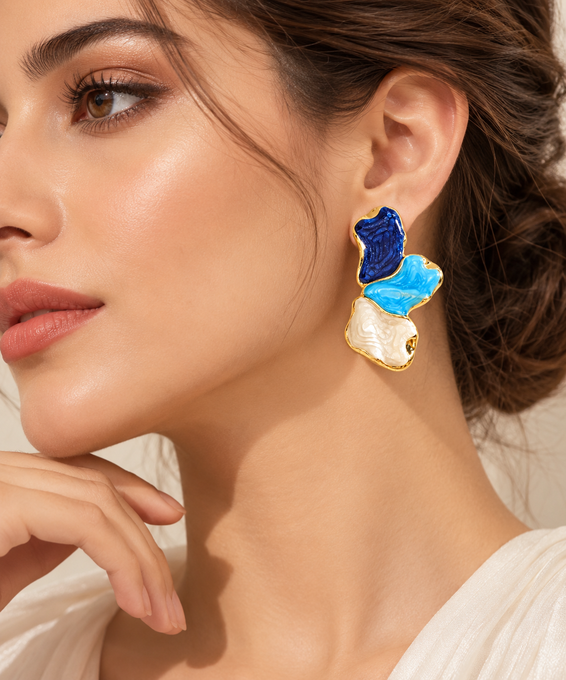 Ocean Petal Abstract Drop Earrings