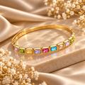 Aurelia Rainbow Gemstone Gold Bracelet – 18K Gold Plated