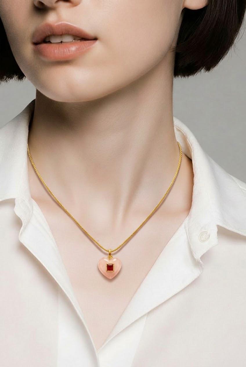 Rosé Heart Necklace | Waterproof Gold Jewellery Australia
