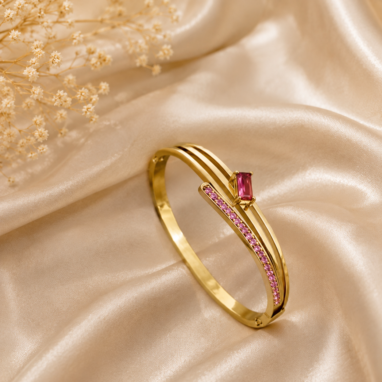 Rosé Luxe Crystal Bracelet | Waterproof Gold Bracelet | Aurelia Co.