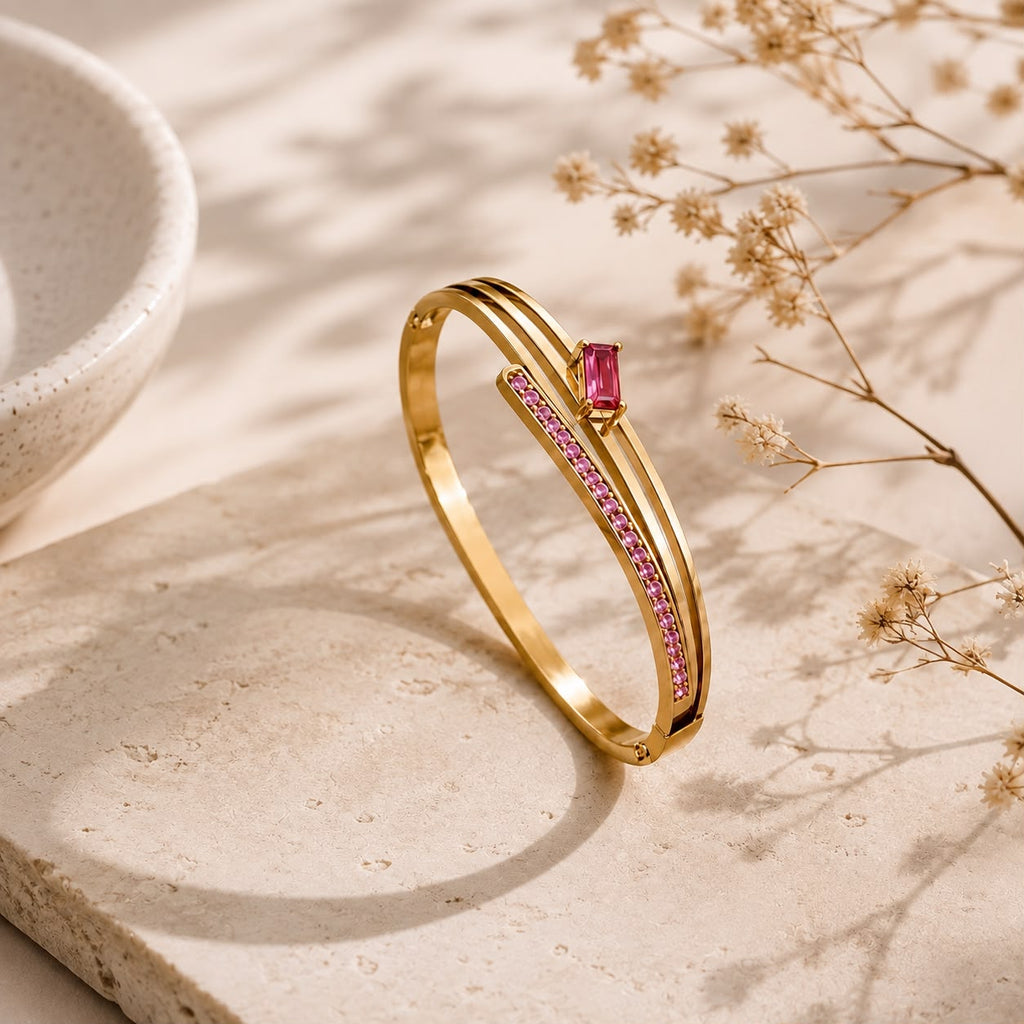 Rosé Luxe Crystal Bracelet | Waterproof Gold Bracelet | Aurelia Co.