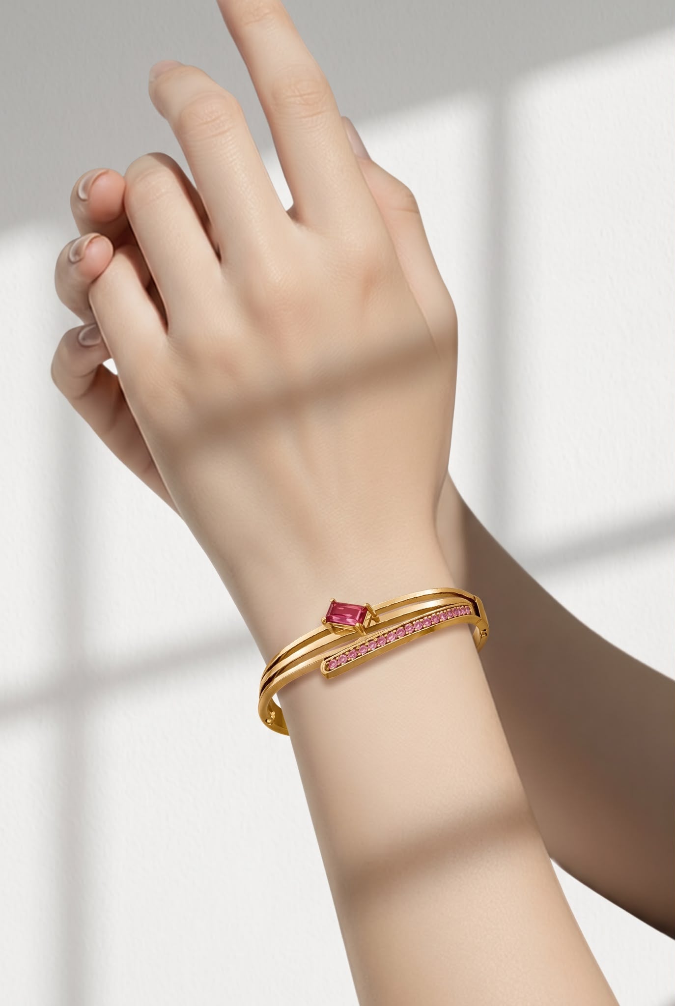 Rosé Luxe Crystal Bracelet | Waterproof Gold Bracelet | Aurelia Co.