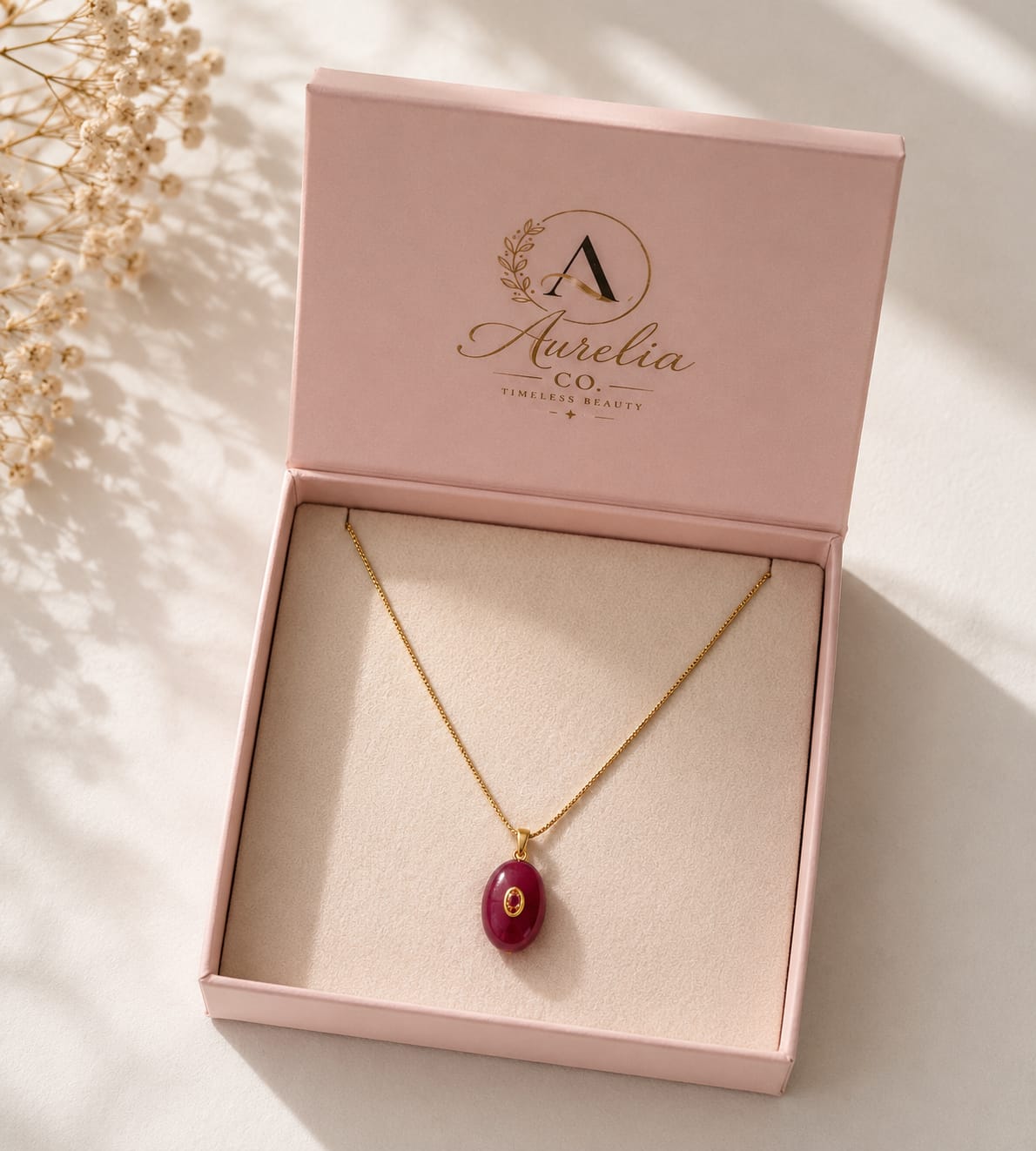 Ruby Glow Pendant Necklace