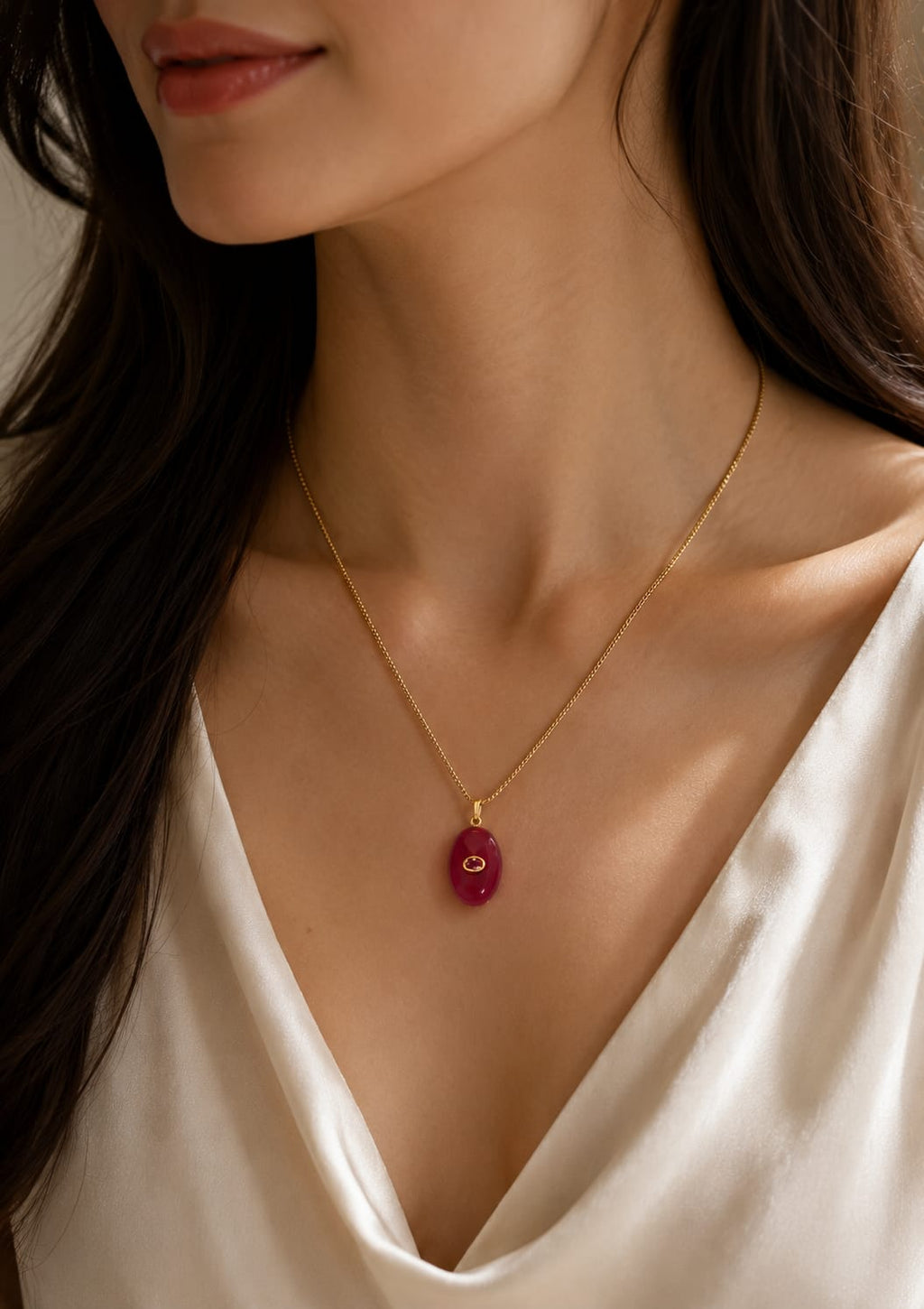 Ruby Glow Pendant Necklace