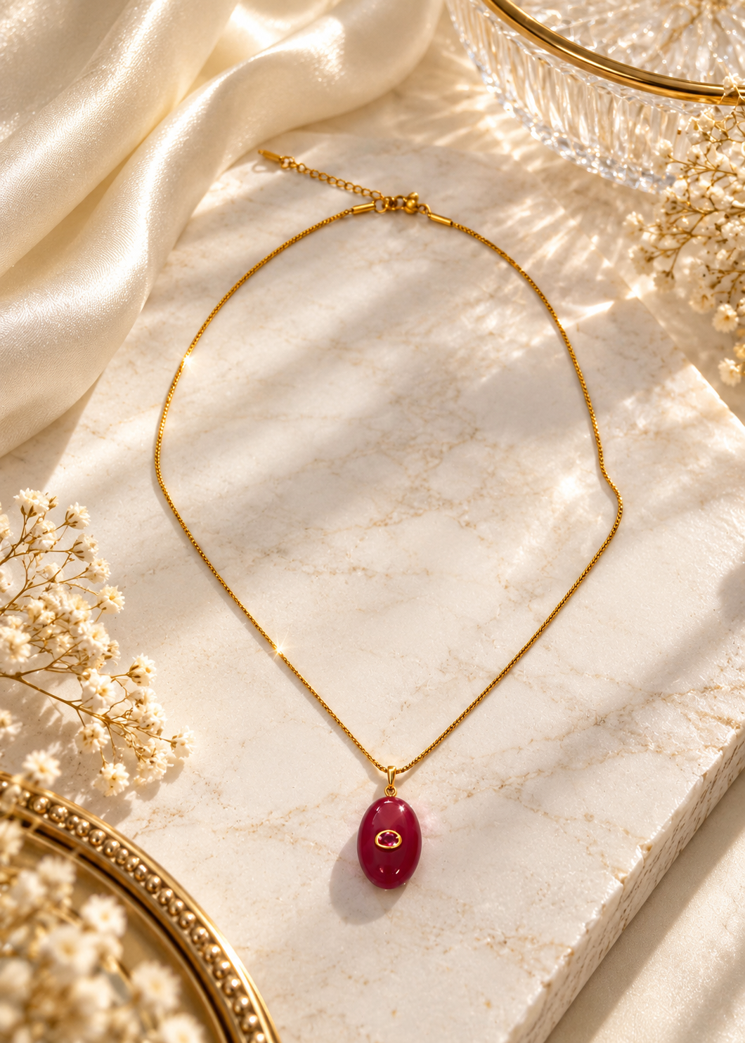 Ruby Glow Pendant Necklace