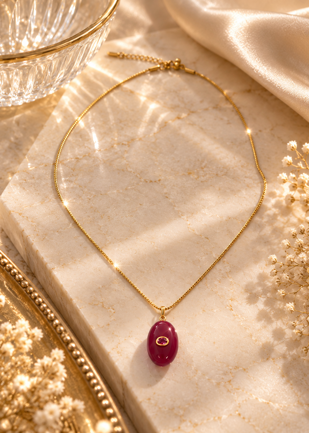 Ruby Glow Pendant Necklace