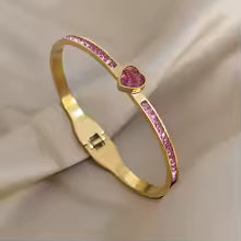 Pink Heart Gold Plated Waterproof Bracelet | Aurelia Co.