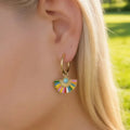 Sector Enamel Multicolour Gold Earrings