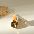 Solenne Square Glow Gold plated Ring