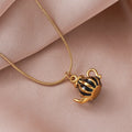 Teapot Gold Plated Pendant Necklace