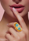 Gold Petal Resin Statement Ring | Elegant Floral Gold Fashion Jewellery
