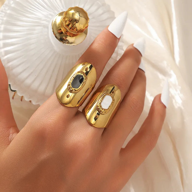 Midnight Luxe Signet Gold waterproof Ring
