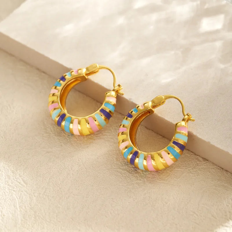U-Shape-Electroplated-Multicolour Earrings