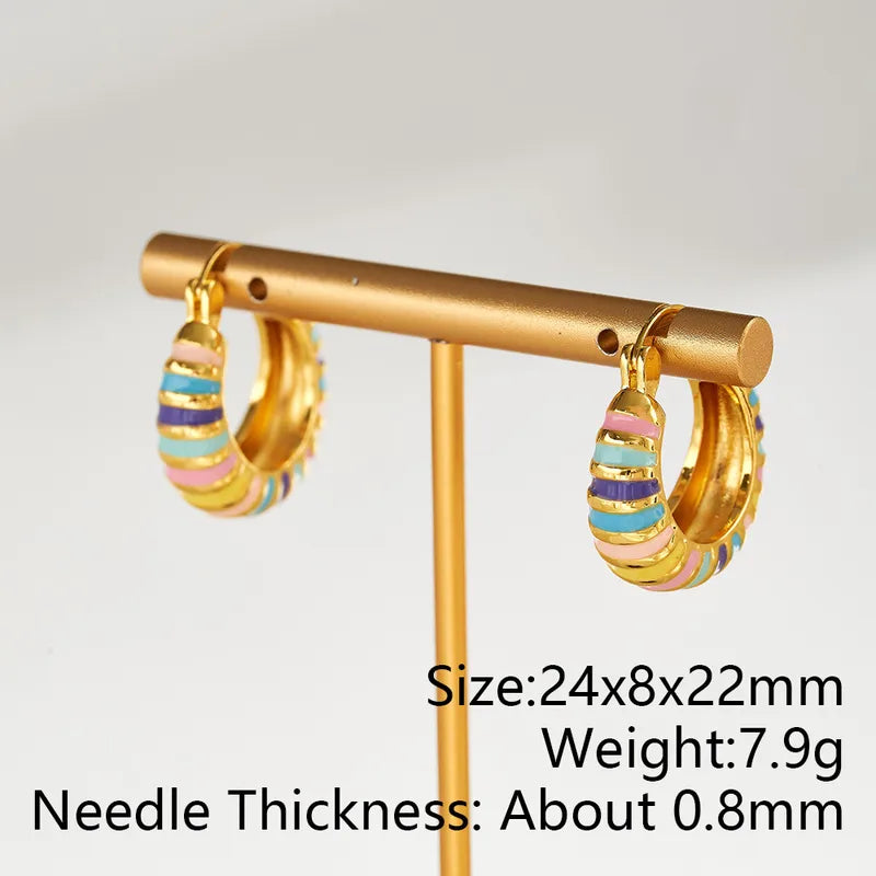 U-Shape-Electroplated-Multicolour Earrings