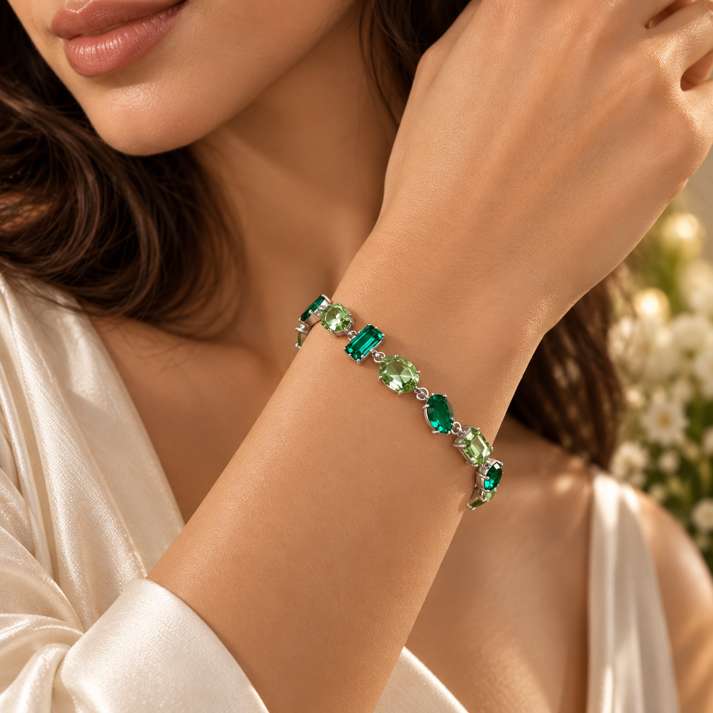 Verdelle Green Crystal Bracelet | Aurelia Co. Australia