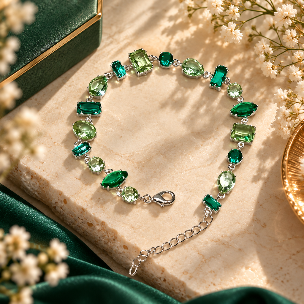 Verdelle Green Crystal Bracelet | Aurelia Co. Australia