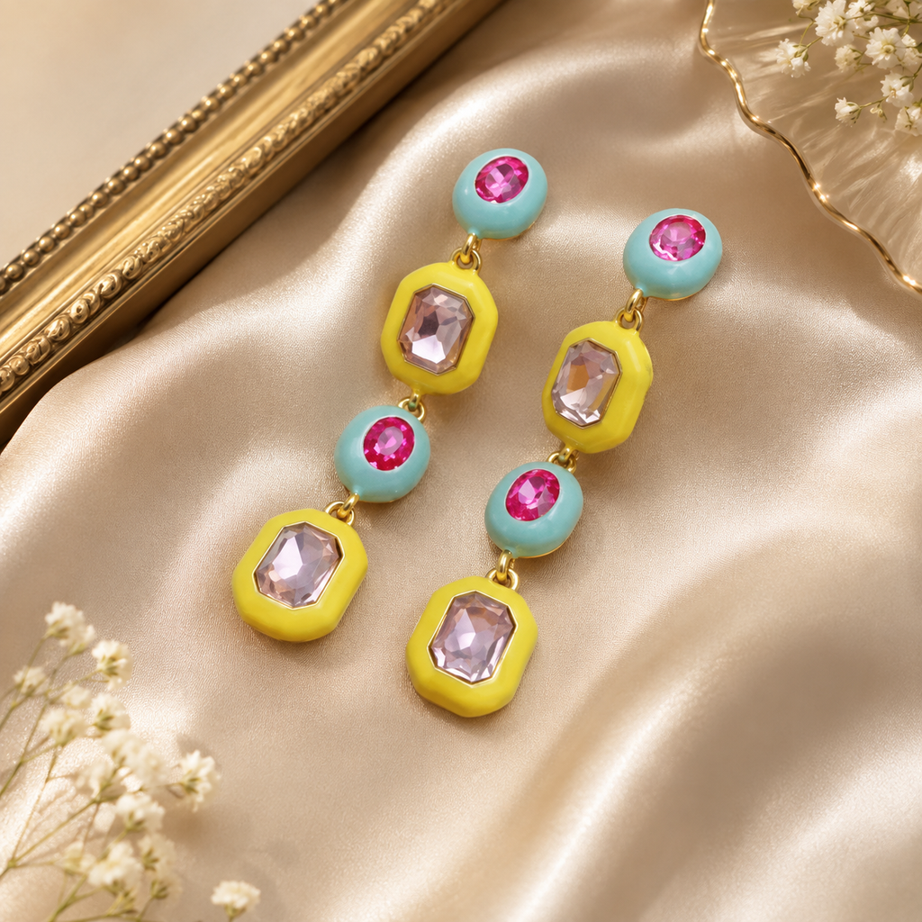 Vintage Riviera Gemstone Drop Earrings | Aurelia Co.