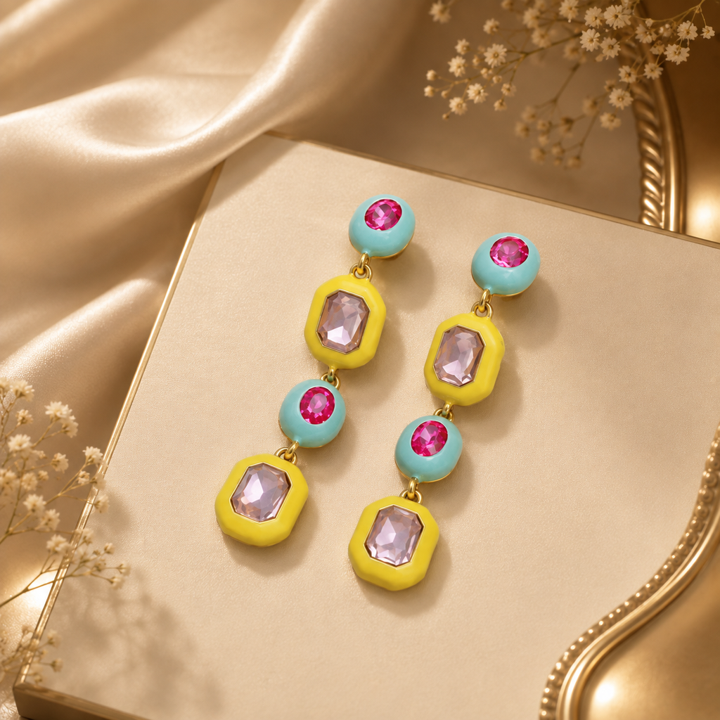 Vintage Riviera Gemstone Drop Earrings | Aurelia Co.