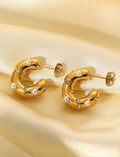 Pearl Crystal Gold Hoop Earrings | Waterproof | Aurelia Co.