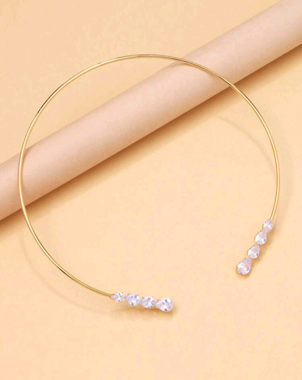 Aurelia Celeste Open Crystal Collar Necklace | Waterproof Gold Necklace Australia