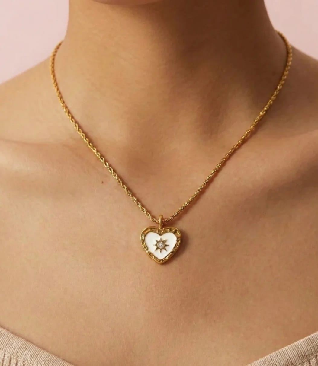 Celeste Heart Pendant Necklace | Waterproof Gold Necklace | Aurelia Co Australia