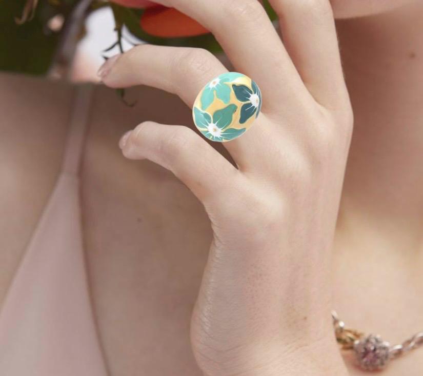 Bloom Enamel Statement Anti-tarnish ring