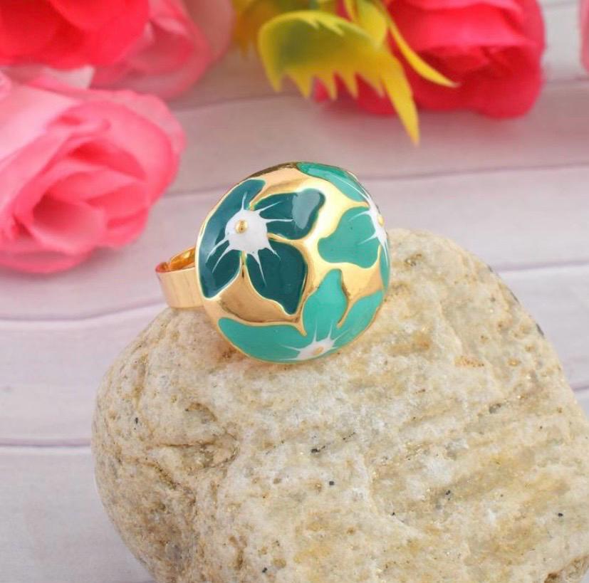 Bloom Enamel Statement Anti-tarnish ring